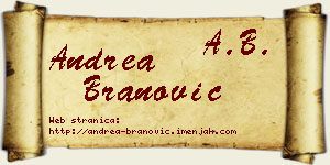 Andrea Branović vizit kartica